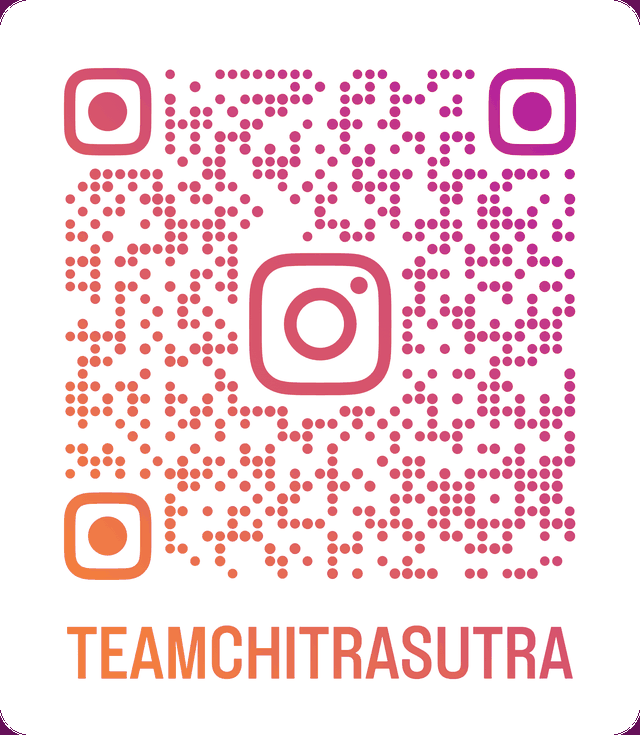 QR code linking to the Chitrasutra Instagram profile, @teamchitrasutra